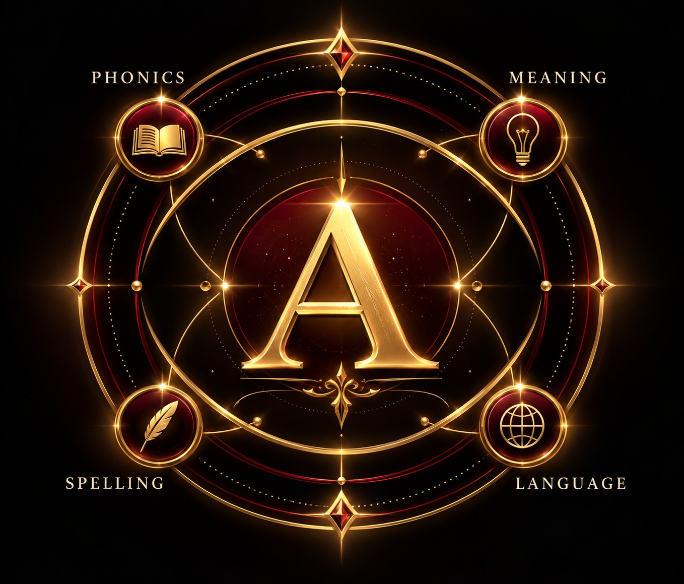 Luxury WORDORA language orbit showing phonics, meaning, spelling and language